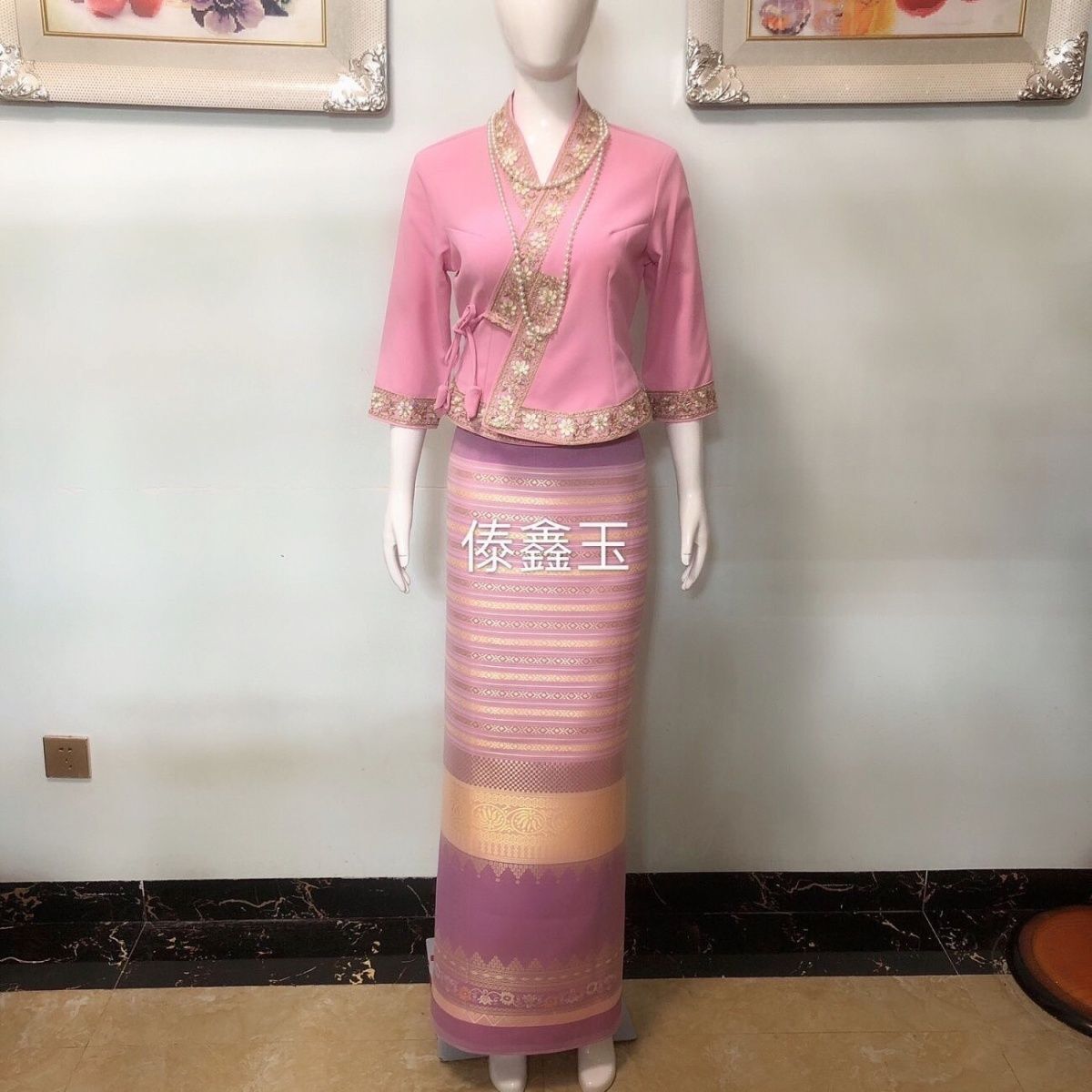 Batik Sarong Wrap - 2 pezzi Gonna lunga gyi tailandese